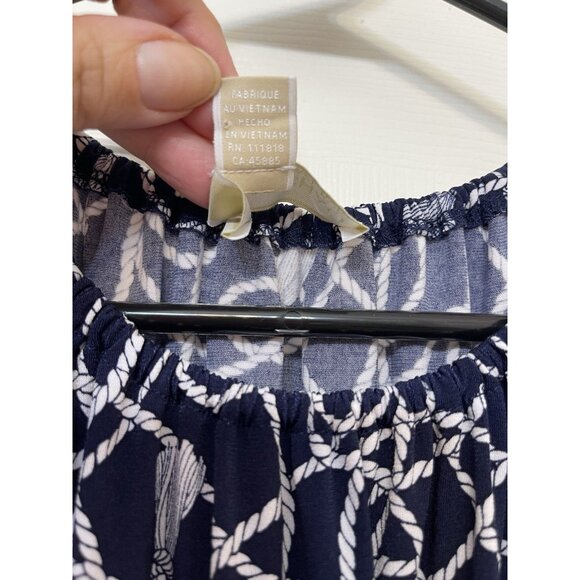 Michael Kors Womens Lg Nautical Sleeveless Gold Chain Halter Tank Top Blouse - Picture 13 of 14